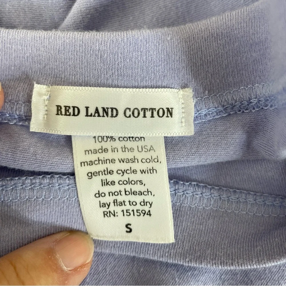 Red Land Cotton Luxury Loungewear Periwinkle Blue Women's Pajama Set